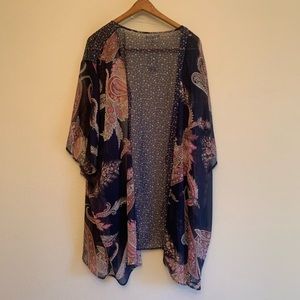 Maurices Plus Size Kimono Paisley and Flower Print